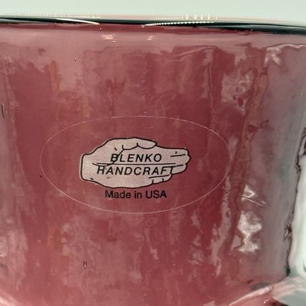 Vintage Blenko Art Glass 2003 Amethyst Double Spout Water Jug Carafe Pitcher