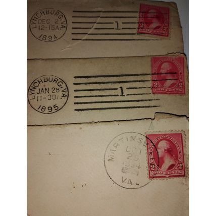 RARE* 1895 GEORGE WASHINGTON 2c lot of 3