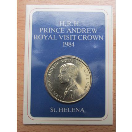 GB 1984 St Helena HRH Prince Andrew Royal Visit 50p Crown