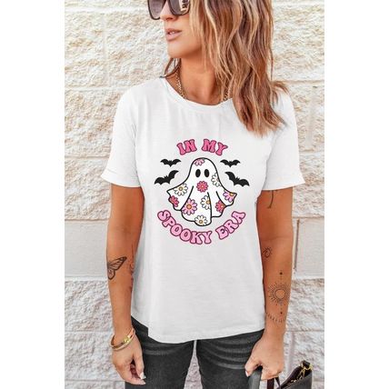 White IN MY SPOOKY ERA Halloween Ghost Graphic Tee
