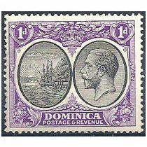 Dominica 1923 SG72 1d Black & Br Violet Mounted Mint.