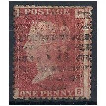 1858 SG43 1d Red Plate 97 Fine Used Check Letters "FB".