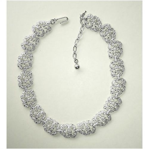 Necklace choker #039 Trifari rhodium plated base metal 14 inches costume jewelry