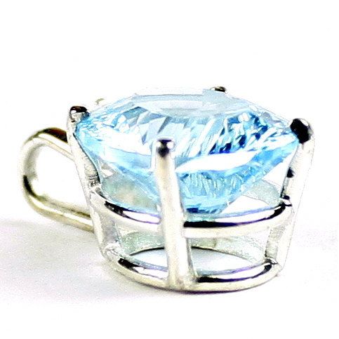 Swiss Blue Topaz (Concave Cut), 925 Sterling Silver Pendant, SP022