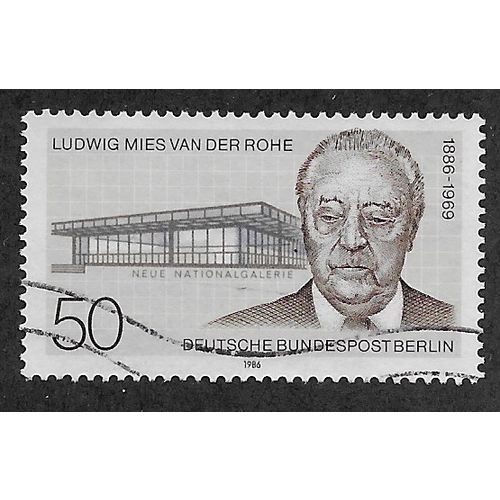 BERLIN -1986 50pf 'LUDWIG MIES VAN DER ROHE' FINE USED (EBID50-735)