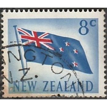 New Zealand 8c Value. NZ Flag. Very Fine Used