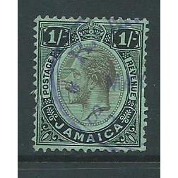 a jamaica stamps sg65b sg 65b used a blue green back