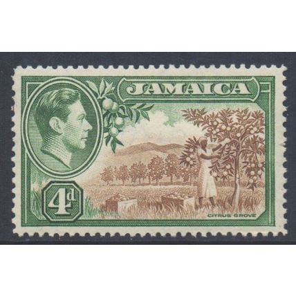 Jamaica Scott 122 - SG127, 1938 George VI 4d MH*