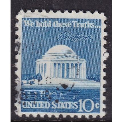 United States 1973 Jefferson Memorial 10c Fine Used SG 1516 VGC