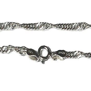 Sterling Silver 10 inch 2.5mm Twisted Chain Bracelet