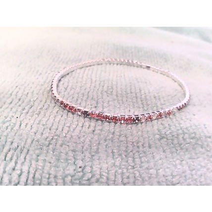 Pink Rhinestone Elastic Tennis Bracelet