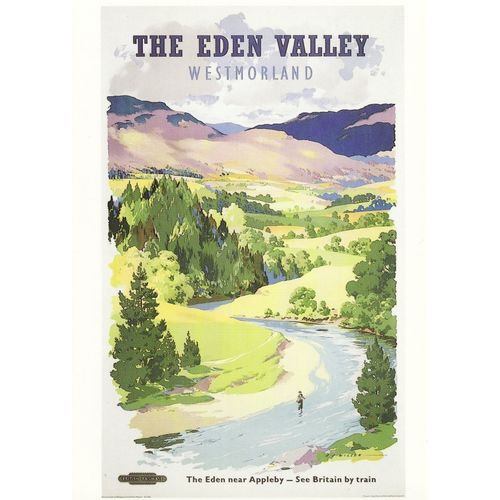 Postcard British Railways Poster Art The Eden Valley Westmorland A J Wilson
