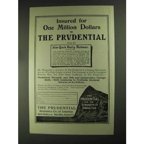 1903 Prudential Insurance ad - One Million Dollars