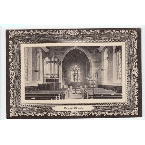 Church Interior Pannal Postcard Yorkshire 4082
