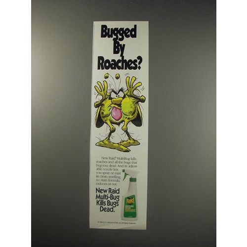 1991 Raid Multi-Bug Killer Ad - Bugged by roaches?