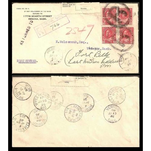 Canada Admiral PO Sealed RETURN 1926 REGISTERED