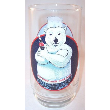 Coca Cola Polar Bear Drinking Glass, 1997, Advertising Collectible