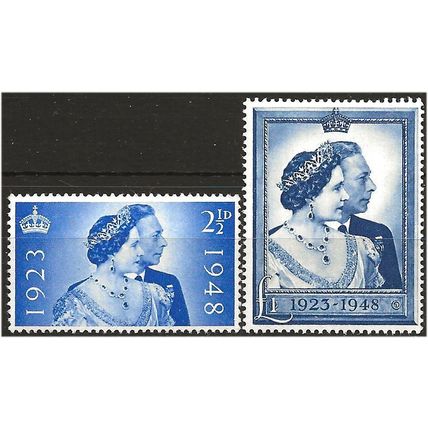 1948 Royal Silver Wedding Set SG493-494 Mounted Mint . .. .