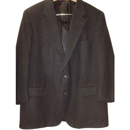 Two-Button 100% CamelHair Sport Black Coat Men Size 46 Regular Brooks Brothers