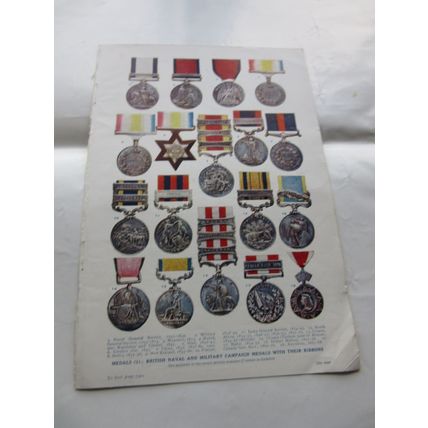 4 page book plates BRITISH NAVAL & MILITARY CAMPAIGN and SERVICE MEDALS =