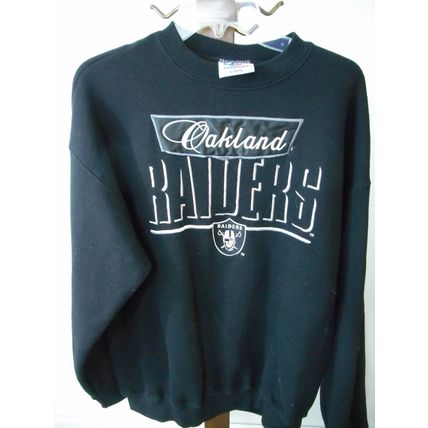 Sweat Shirt Oakland Raiders Logo Athletic brand LARGE 50/50 USA Black