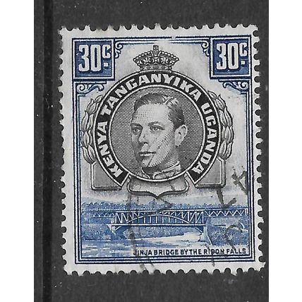 KENYA UGANDA & TANGANYIKA 1938 30c BLACK & DULL BLUE SG 141 FINE USED#2