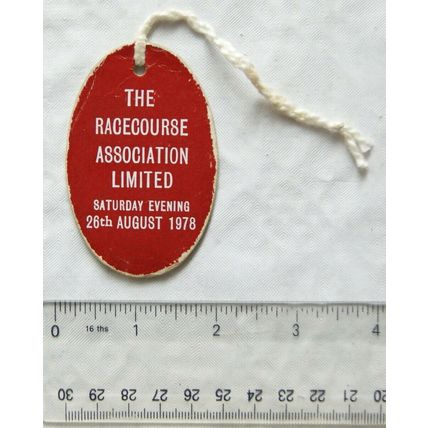 1978 The Racecourse Association badge, Saturday Evening, 26th August