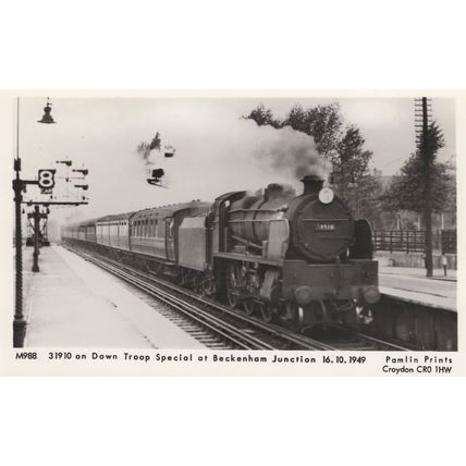 Down Troop Special at Beckenham Junction Train Postcard