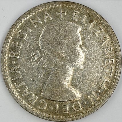 AUSTRALIA 1954 Shilling, 50% Silver (C - D)