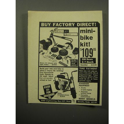 1966 Bird Wren Mini-Bike Kit Ad - Buy factory direct!