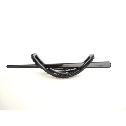 Gold crystal art deco black acrylic hair slide stick clip barrette