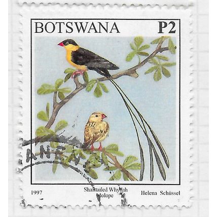 BOTSWANA 1997 SG866 P2 BIRDS MOLOPE SHAFTAILED WHYDAH USED BIRD