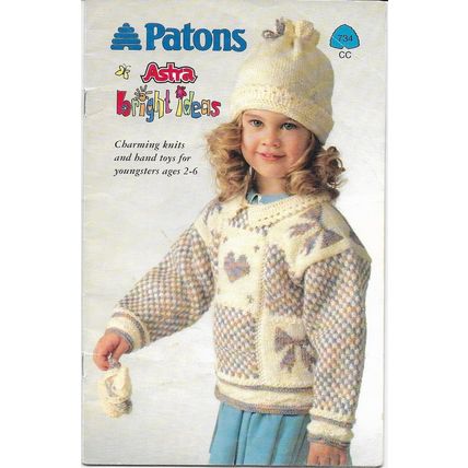 Patons Knitting Book 734 Bright Ideas Childs Sweaters 2, 4, 6 & 4 Little Bears