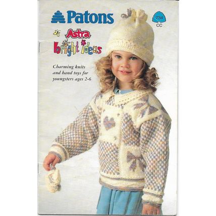 Patons Knitting Book 734 Bright Ideas Childs Sweaters 2, 4, 6 & 4 Little Bears