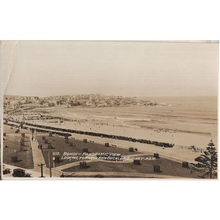 Bondi Beach Panoramic Ben Buckler Australia RPC Postcard