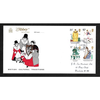 GREAT BRITAIN 1976 BRITISH CULTURAL TRADITIONS SET 4 VALS FIRST DAY COVER#3