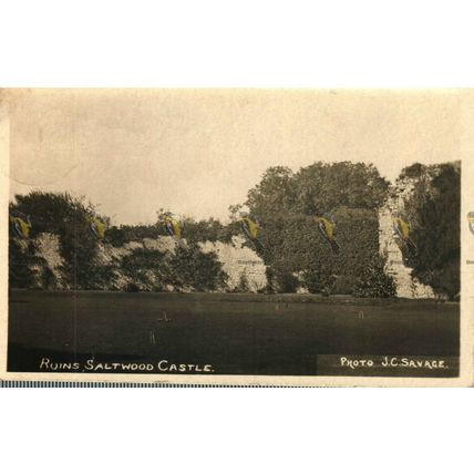 Ruins Saltwood Castle, Kent, Rare RP Photo Savage Postcard, 1920s