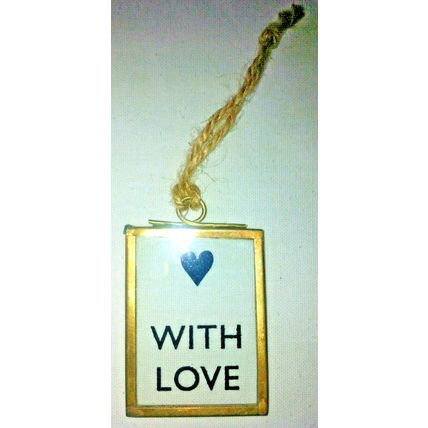 Beautiful Wall Hanging & Gift Tag Love Brass Frame Shabby Decoration 6x4.5cm