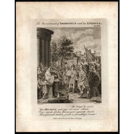 RECONCILEMENT OF IDOMENEUS 1793 John Barlow - Louis Fabritius Dubourg ETCHING