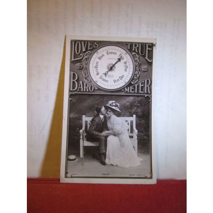 THE LOVE BAROMETER. used antique postcard RP by Rotary Photo. 1907 pm =