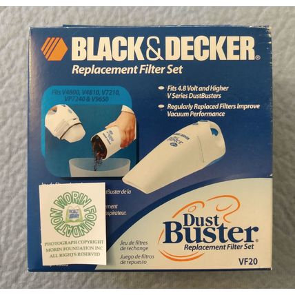 NEW IN BOX BLACK & DECKER DUST BUSTER REPLACEMENT FILTER SET VF20 4.8 VOLT & UP
