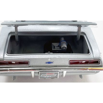 1/18 1969 Chevrolet COPO Camaro Cortez Silver Metallic with Black Hood Stripes B