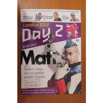 2012 LONDON PARALYMPICS DAY 2 PROGRAMME + 3 TICKETS , 2 SPECTATOR GUIDES