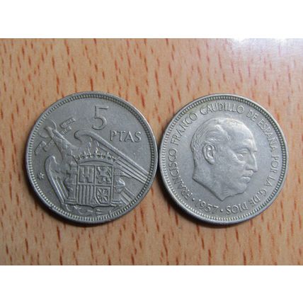 Spain 1970 Franco 1957-1970* 5 Peseta Coin
