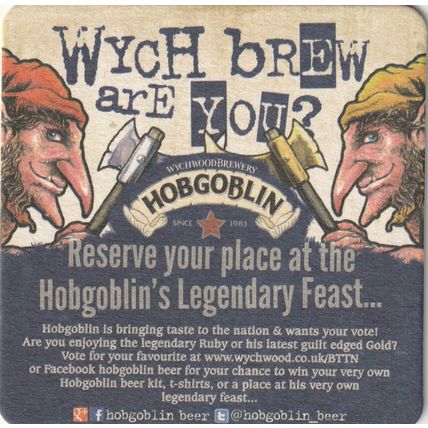 BEER MAT - WYCHWOOD BREWERY - BRINGING TASTE TO THE NATION - (Cat No 054)-(2015)
