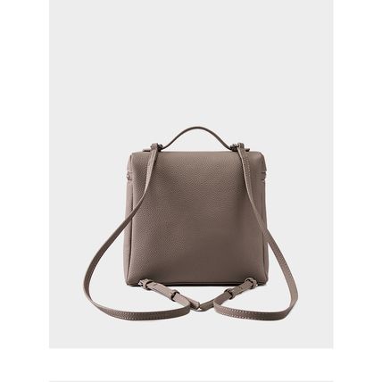 Genuine Leather Women Piana Backpack Grey