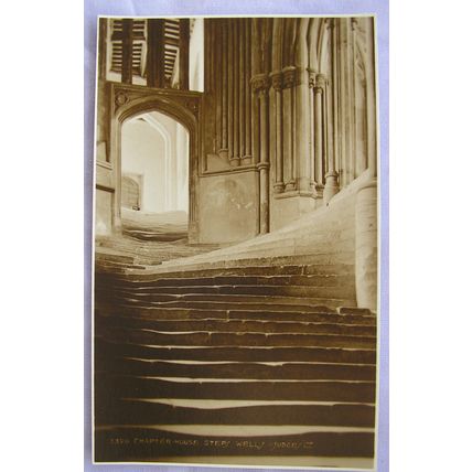 vintage postcard Chapter House Steps, Wells Cathedral