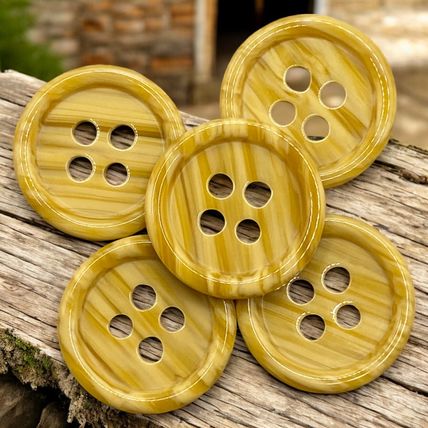 Resin Wooden Grain Looking Buttons 3 Sizes 4 Hole Sewing Knitting 15mm 20mm 25mm