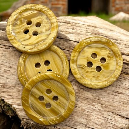 Resin Wooden Grain Looking Buttons 3 Sizes 4 Hole Sewing Knitting 15mm 20mm 25mm