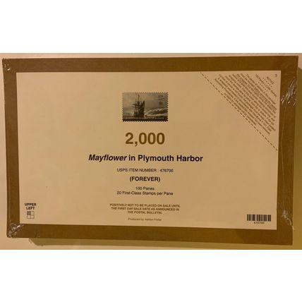 Mayflower Full Sealed Pad of 100 Sheets (2000 Stamps) Scott 5524
